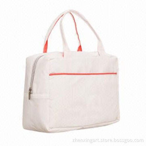 Soft Semi-PU Leather Cosmetic Bag with Handles